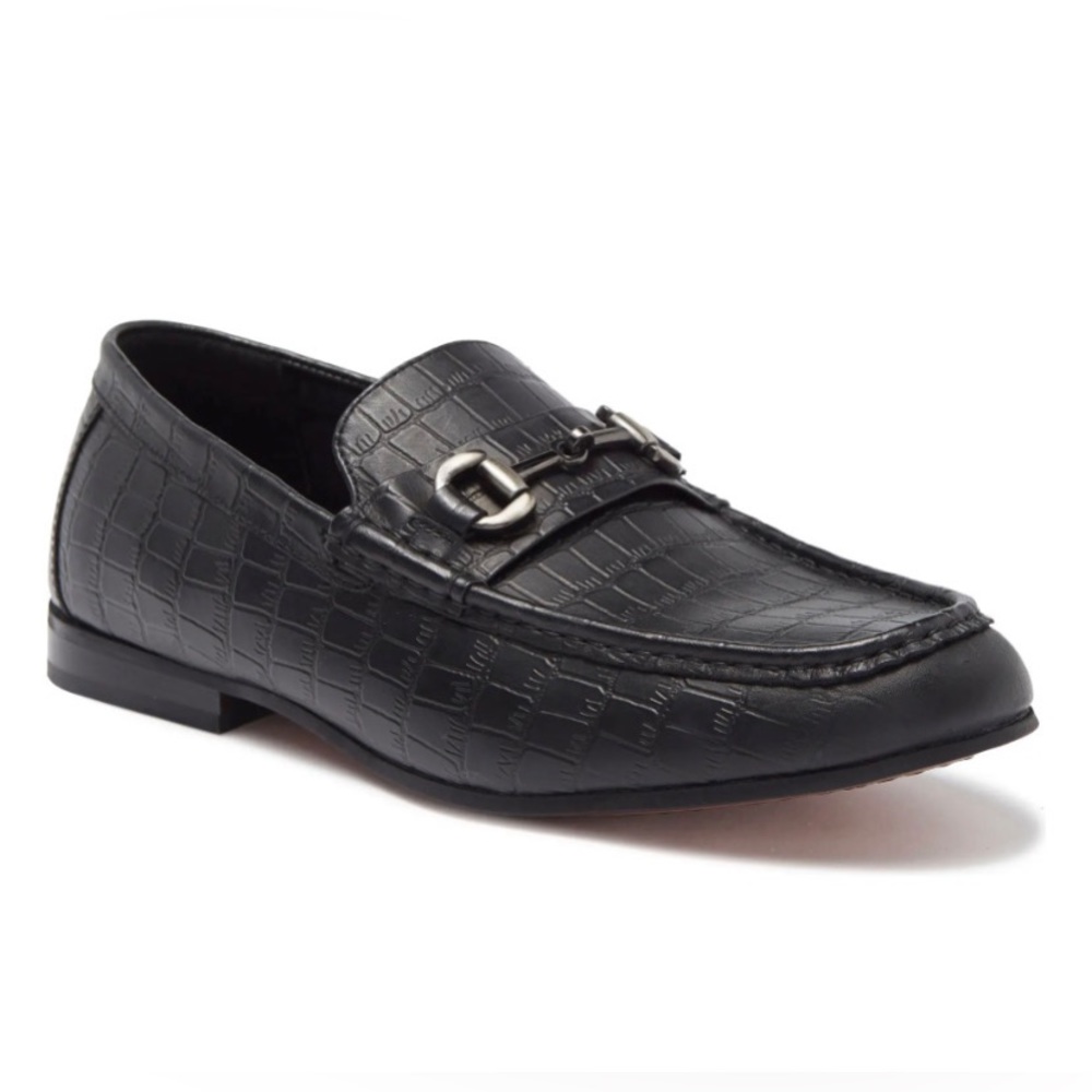 Steve Madden Donnel Croc Embossed Men's Leather Bit Loafer - Size 11 USA